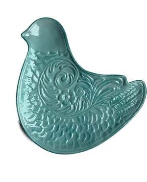 Decorative Turquoise Bird Shaped Plate Dove Platter Serving Dish By Magenta